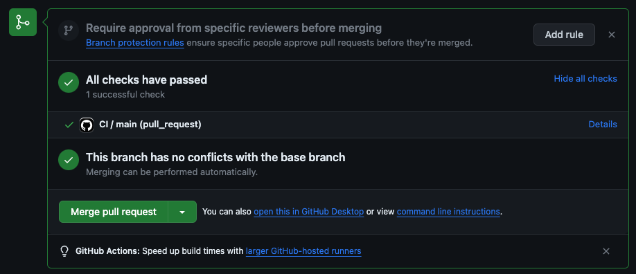 All checks have passed in the PR